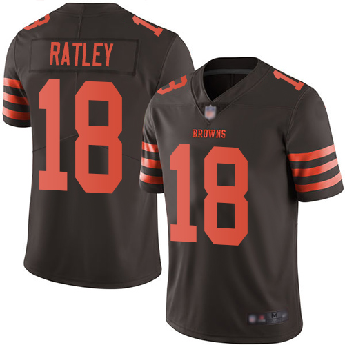 Cleveland Browns Damion Ratley Men Brown Limited Jersey 18 NFL Football Rush Vapor Untouchable